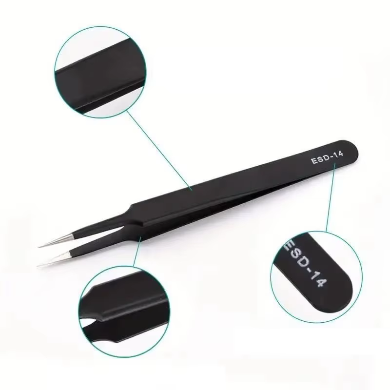 Jeu de pincettes longues de précision ESD