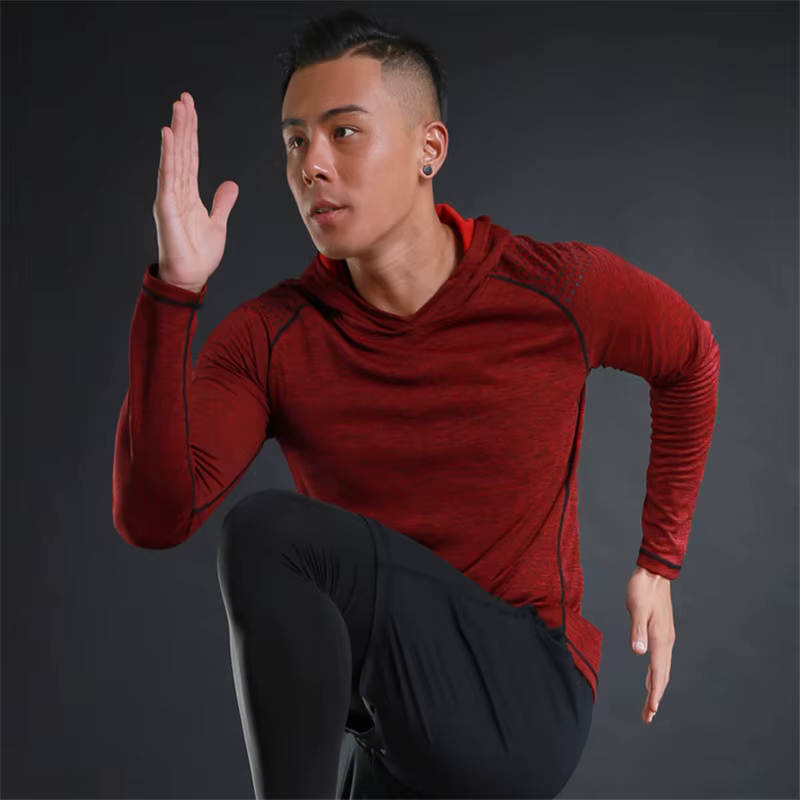 T-Shirt à Capuche en Coton Respirant et à Manches sulfpour Homme, Vêtement de dehors, Musculation, Fitness, Solide