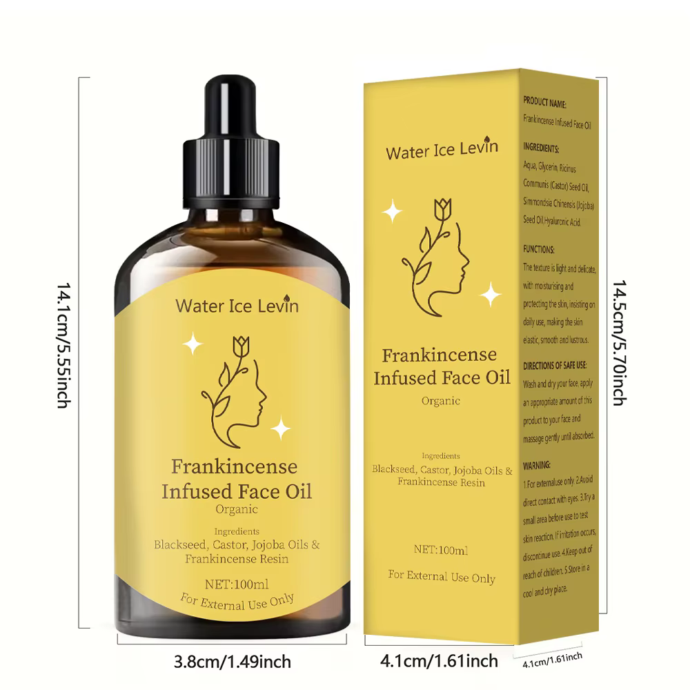 Huile faciale à l'encens - Hydrate et nourrit le visage et le corps | Sans alcool et contient de la glycérine |