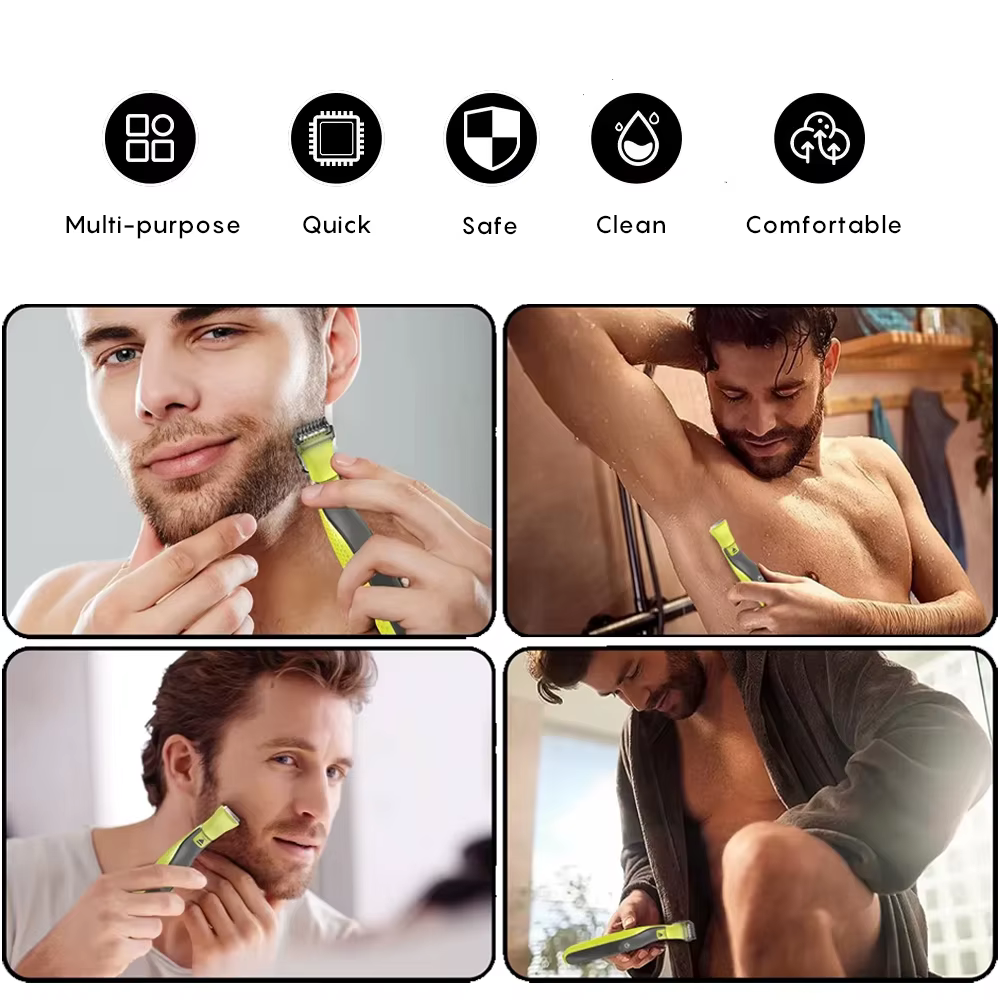 Tête de rasage remplaçable pour une lame avec peigne de sécurité 3 longueurs têtes de tondeuse à barbe OneBlade QP2630/QP2520/QP2834/QP6531/QP6520