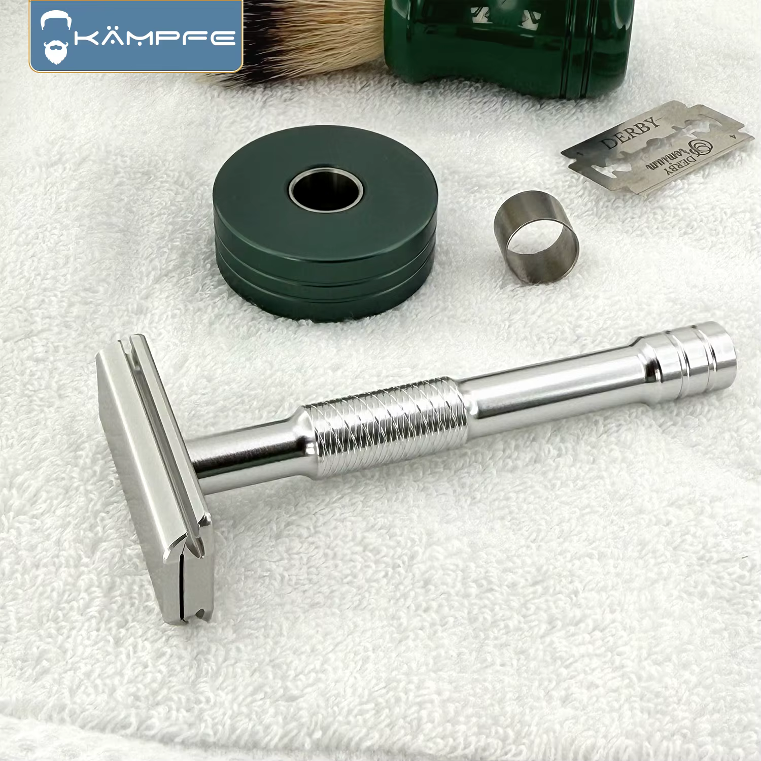 Rasoir de sécurité manuel KAMPFE CNC en aluminium à double tranchant
