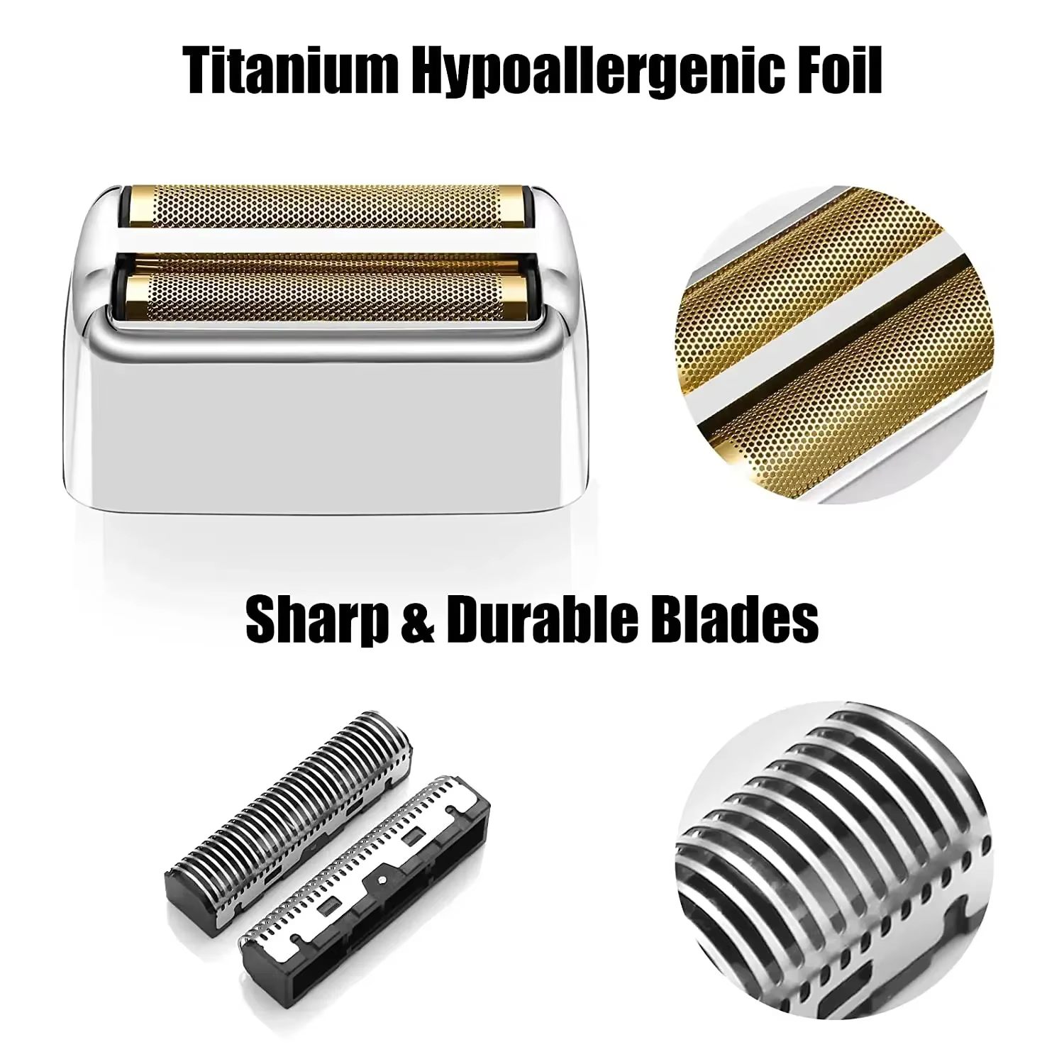 Tête de rechange feuille et lames de coupe compatibles avec BaBylissPRO Double FXFS2 rasoir électrique en métal