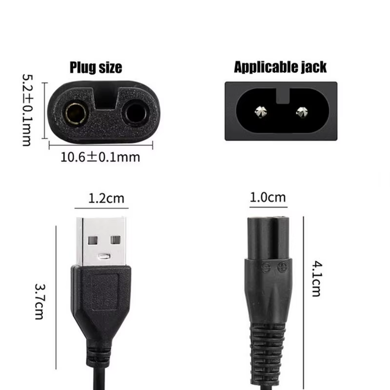 Rasoir électrique câble de chargement USB cordon d'alimentation chargeur fil adaptateur
