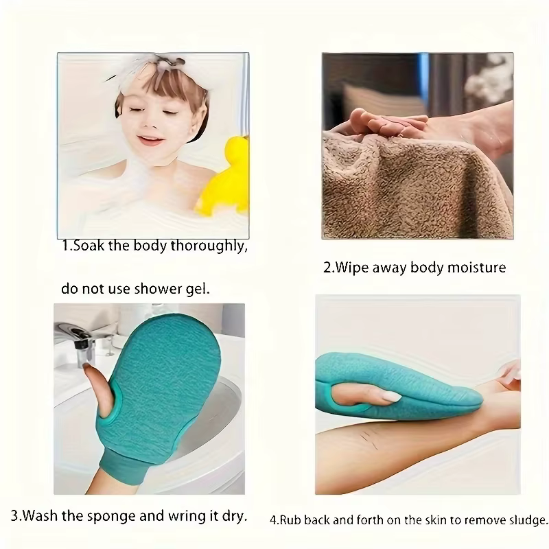 Gant exfoliant (1 pièce) - Gant exfoliant pour peaux mortes, gants exfoliants pour la douche, le spa, le massage, le gommage corporel, accessoire de bain