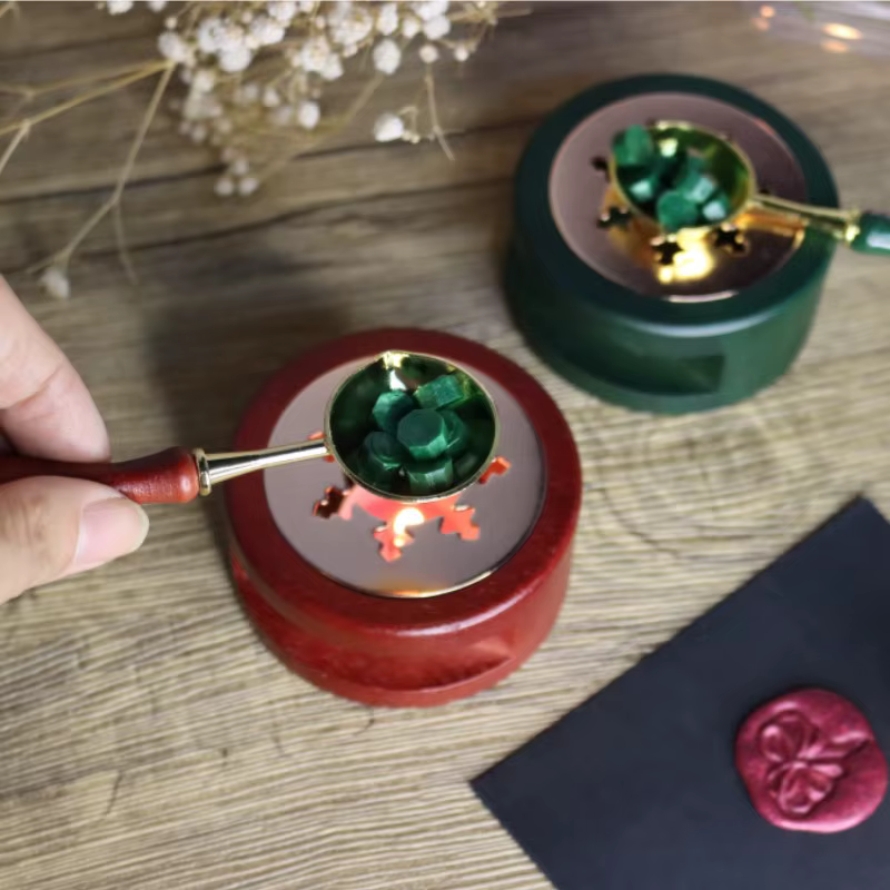 Four à cire de scellage du bois/outil de cuillère joints de cire rétro chauffe-cire décoratif Pot de cire perles bâton chauffant bricolage artisanat tampon de cire