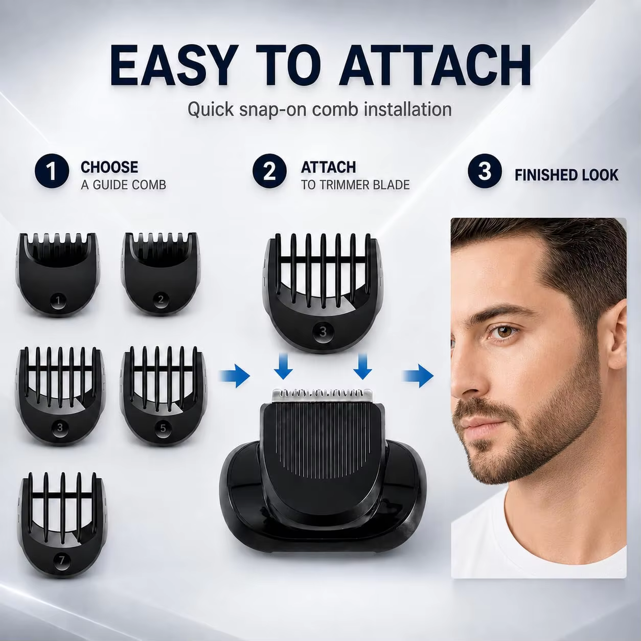 Accessoire de tondeuse à barbe compatible avec les peignes de guidage Braun Series 5, 6 et 7 pour 5120s/5150cs/5049cs/6177cc/6120s/7171cc/5118s/6172cc