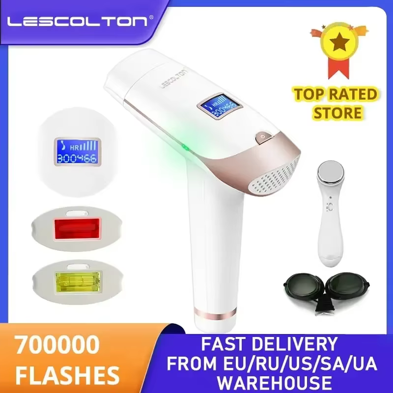 D’épilation à Laser Lescolton IPL avec Affichage LCD T009i à 700 000 Flashs – Tondeuse