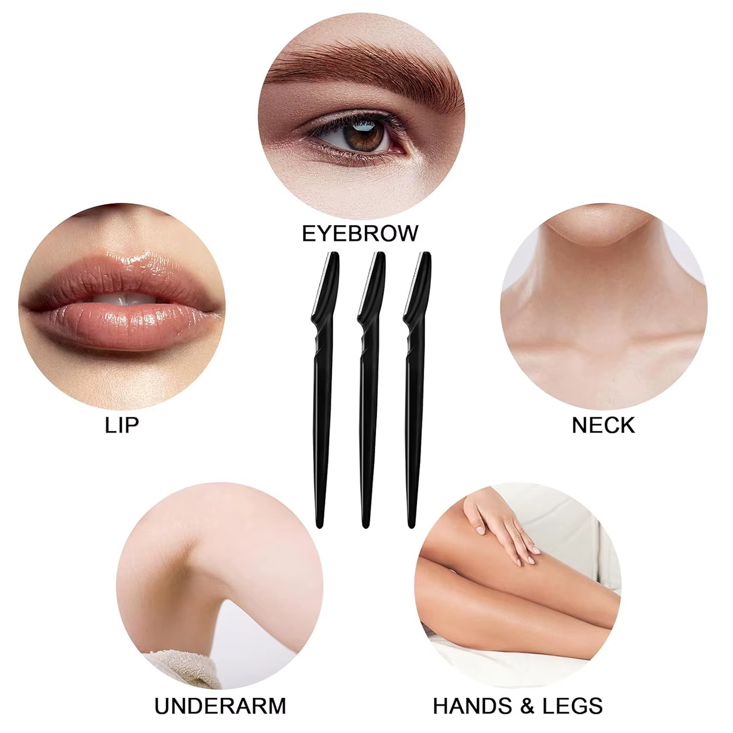 12/6PCS Lady shaver – Rasoir facial pour femmes et hommes – Tondeuse à sourcils