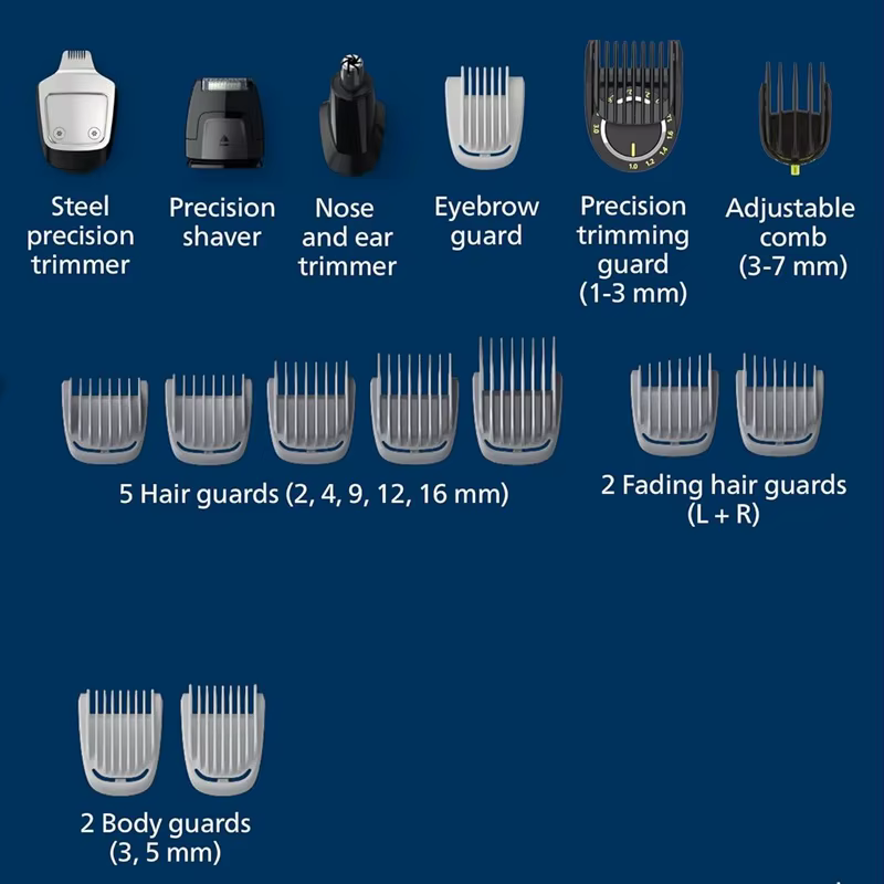 Accessoires de remplacement tête de rasoir/tête de nez/lame/peignes adaptés à la tondeuse Philips série 9000