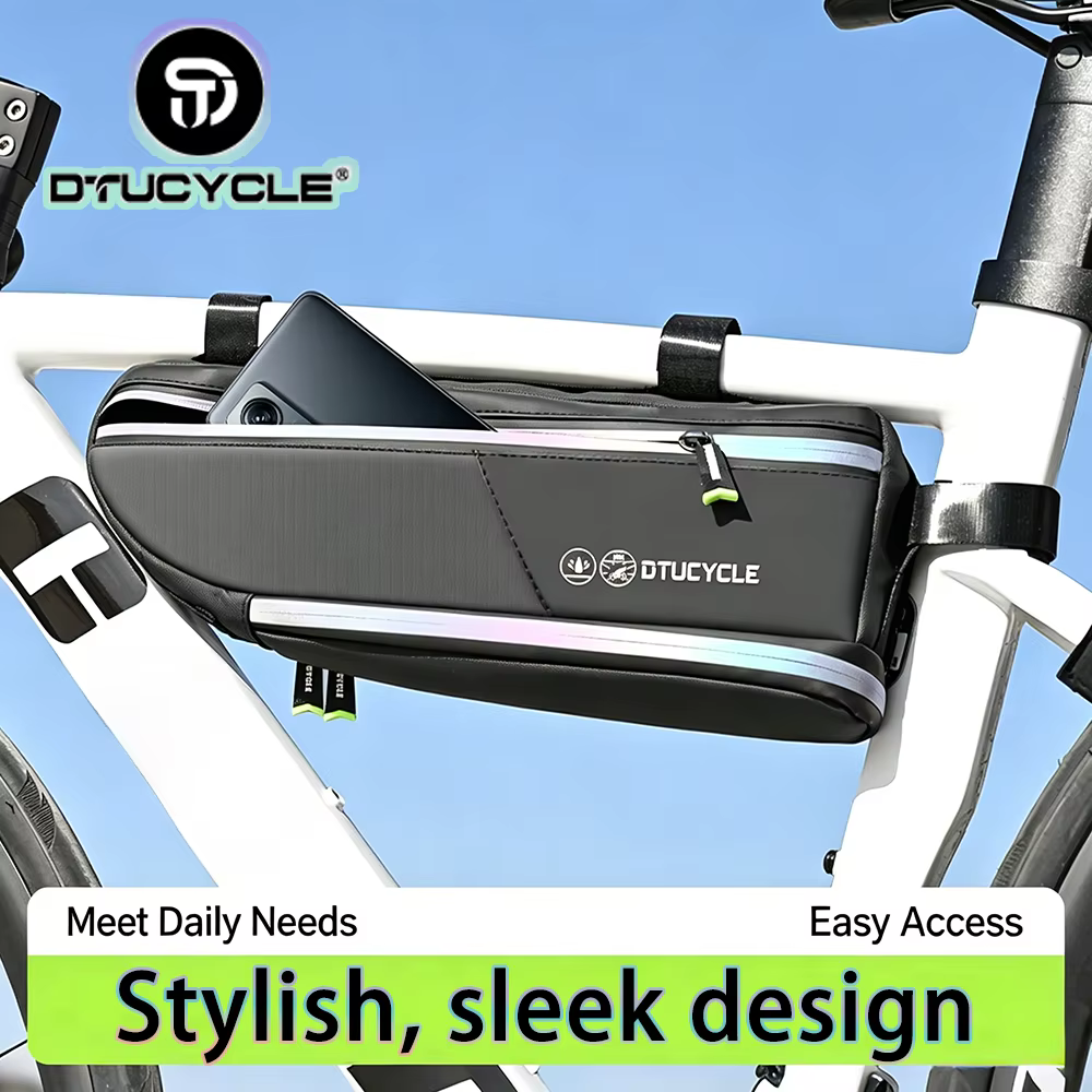 Sac de rangement pour cadre de vélo, sac de cyclisme, sac triangulaire pour vélo, accessoires de cyclisme en plein air, sac pour VTT, accessoires pour vélo de route, grande capacité, luminescent, sac