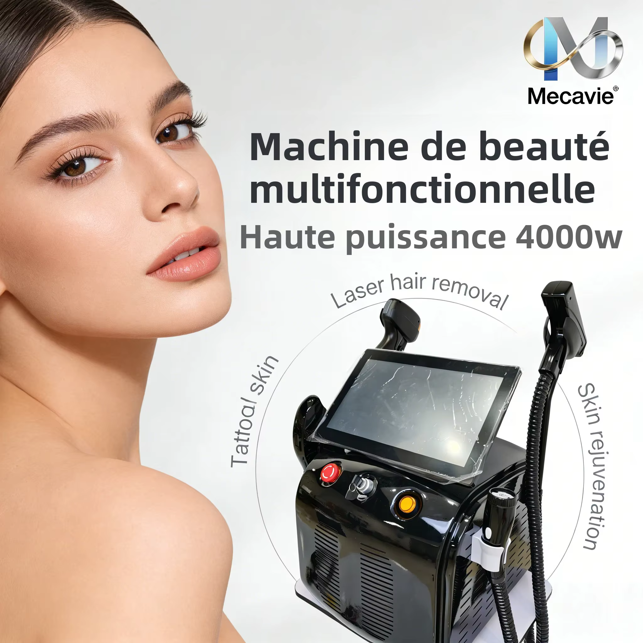 Appareil multifonctionnel de qualité professionnelle 4-en-1 à laser diode 808 nm pour pico-carbone