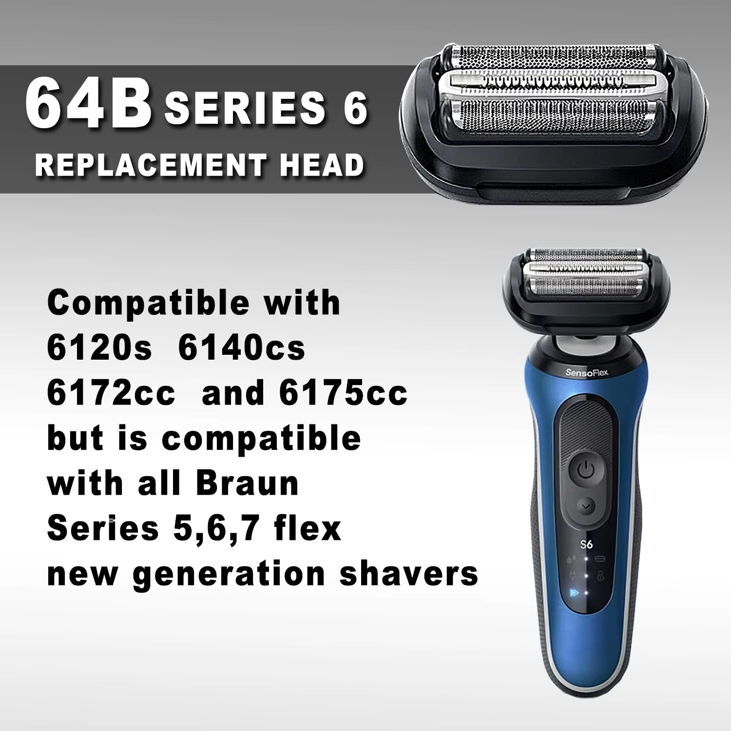 Tête de rechange pour rasoir électrique Braun série 6 64B