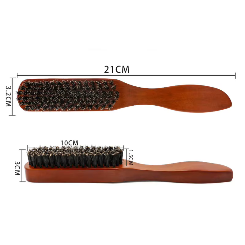 Brosse à barbe en poils de sanglier avec manche en bois pour hommes