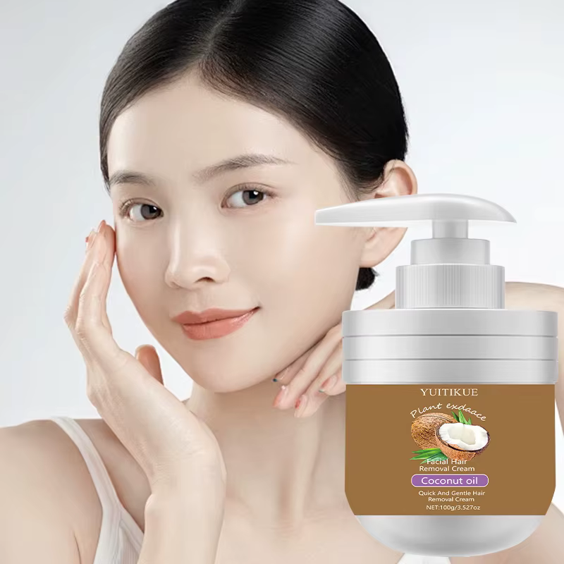Crème dépilatoire visage à l'huile de coco YUITIKUE - Épilateur doux pour les lèvres