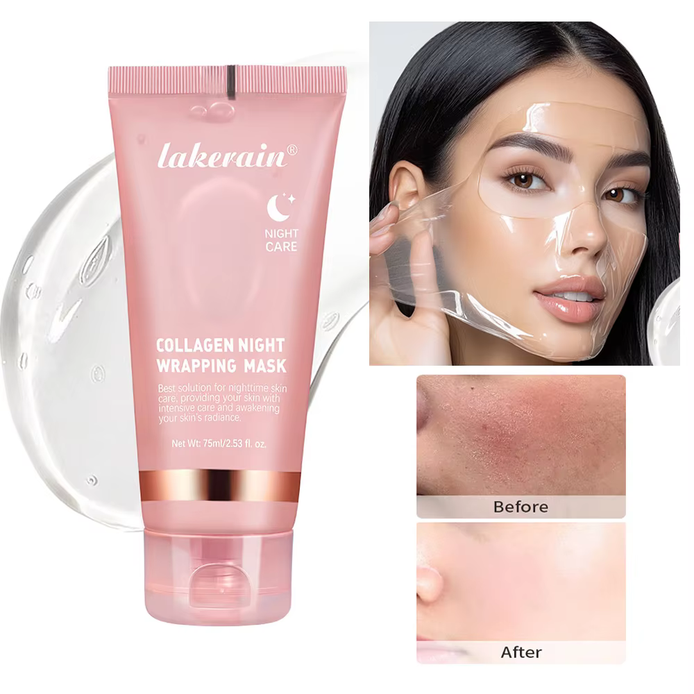 Masque Coréen Anti-Âge au Collagène Profond, Masque Peel-Off Bio Liftant pour le Visage, Masque de Nuit Enveloppant pour Femme