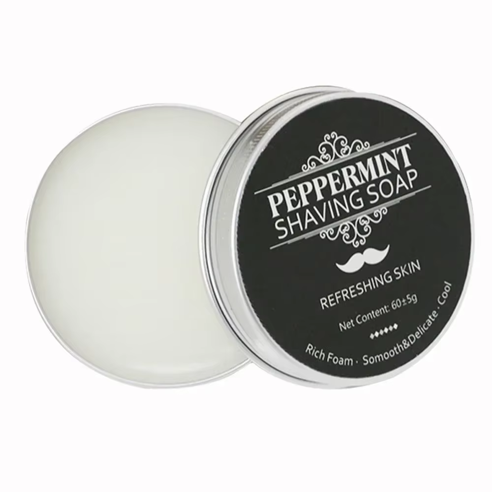 Barre de crème à raser-savon à raser en mousse biologique pour hommes