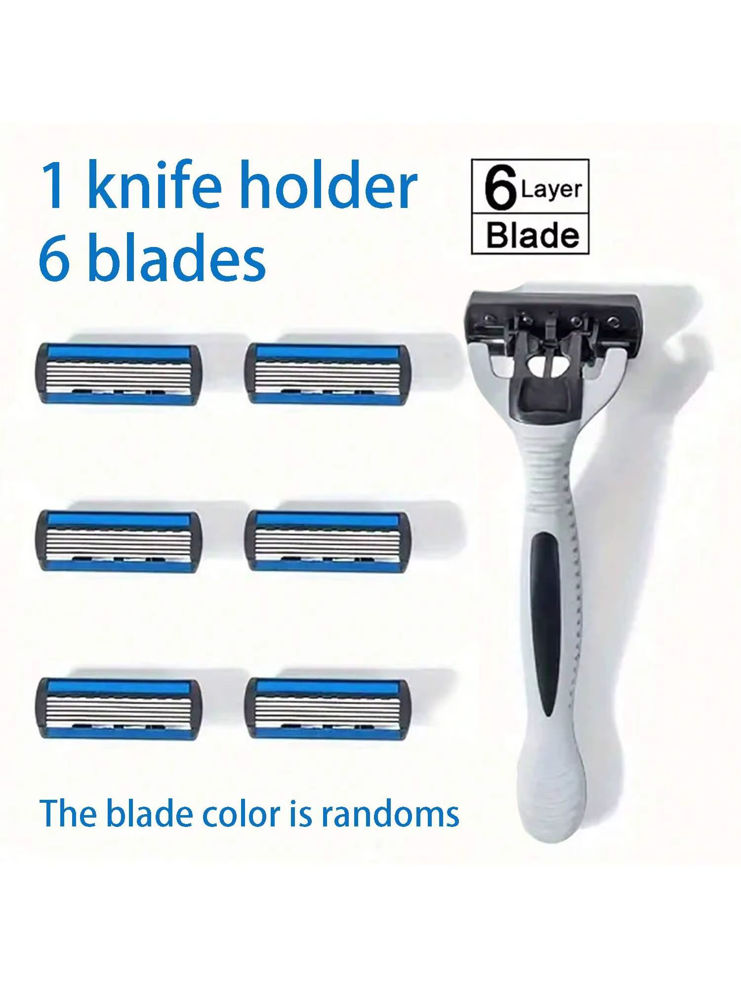 1 lame de rasoir manuelle à 6 couches + 6 lames de rechange