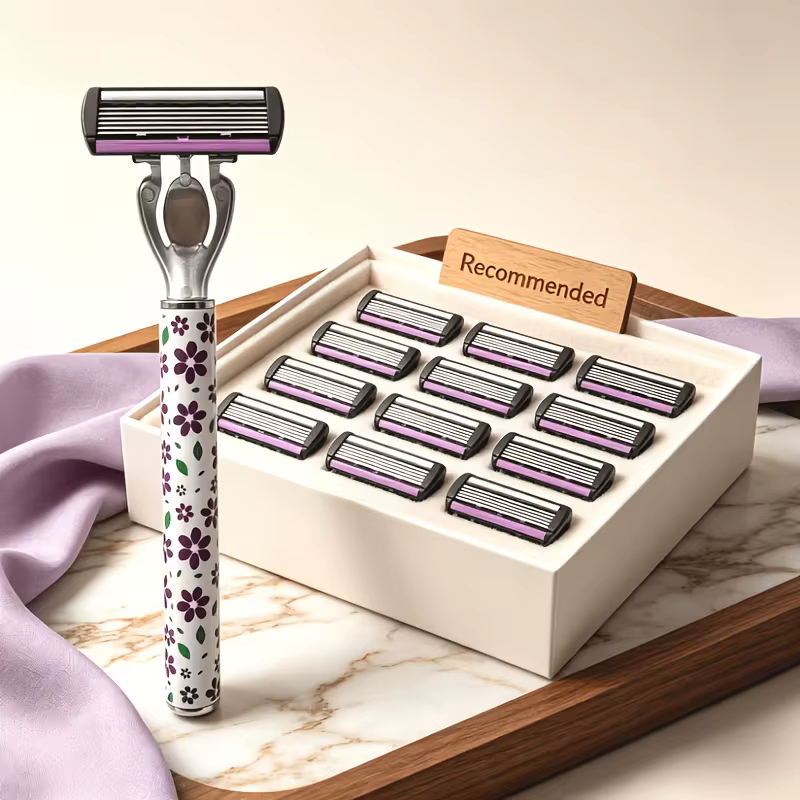 Ensemble de rasoirs à 6 lames, 13 pièces, lames ultra-affûtées, rinçage facile, portable (sans boîte cadeau)