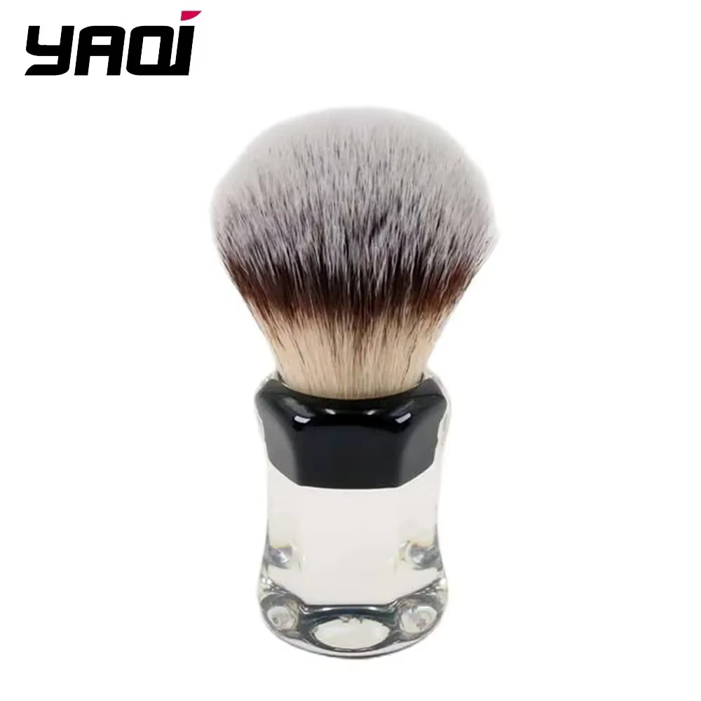 YAQI Robin cheveux synthétiques poignée transparente hommes brosse de rasage humide hommes produits de rasage