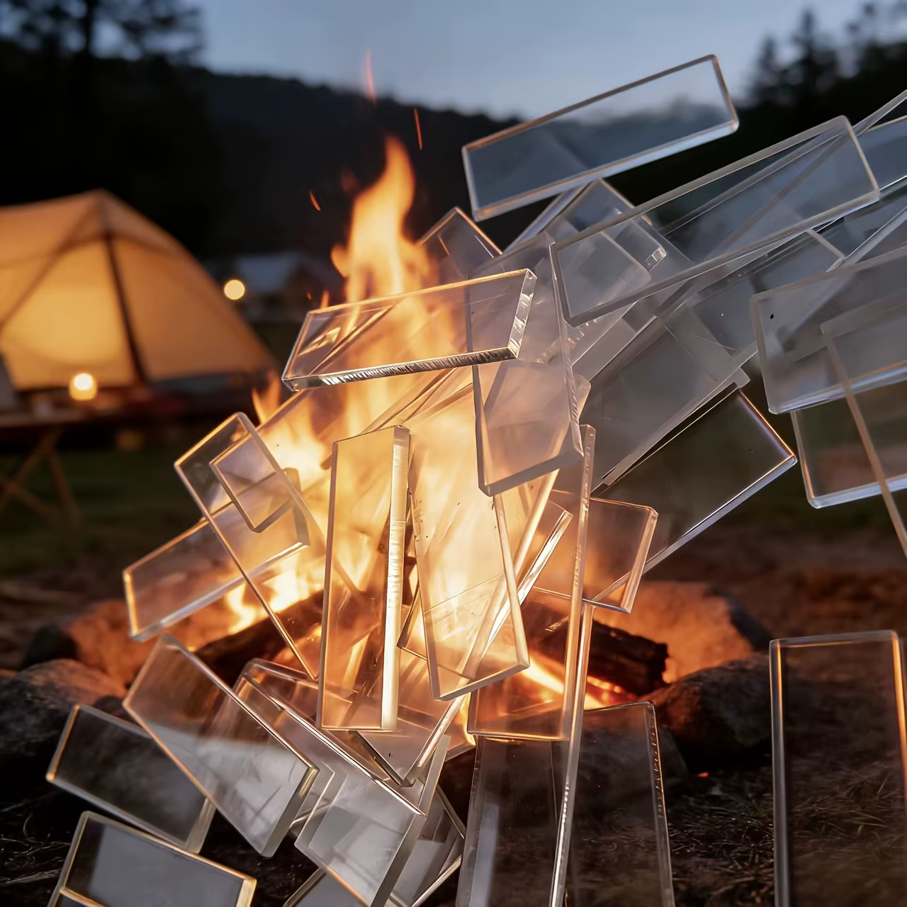 Bâtons de feu 60 pièces, transparents, imperméables, à combustion rapide et longue durée (6 minutes), portables, pour la survie, le camping, le barbecue, la randonnée et la nature sauvage