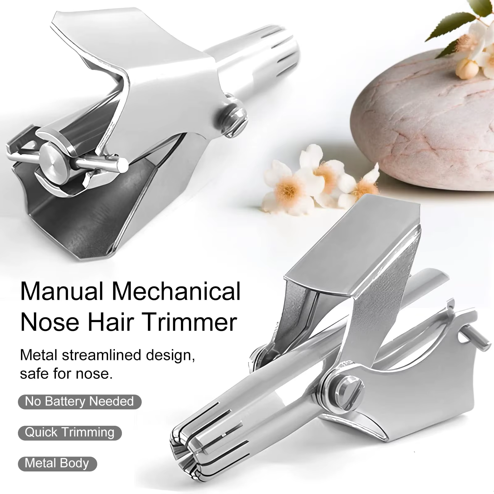 Tondeuse à poils de nez manuelle pour hommes