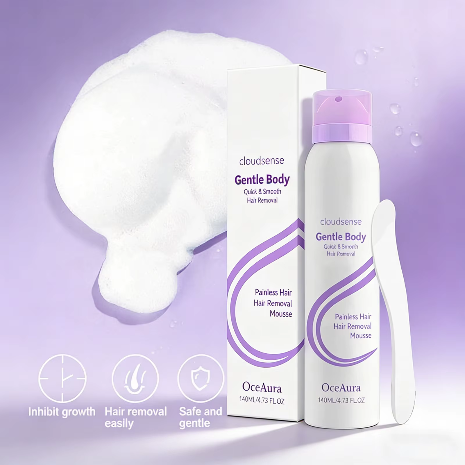 Mousse dépilatoire indolore pour l'épilation des aisselles