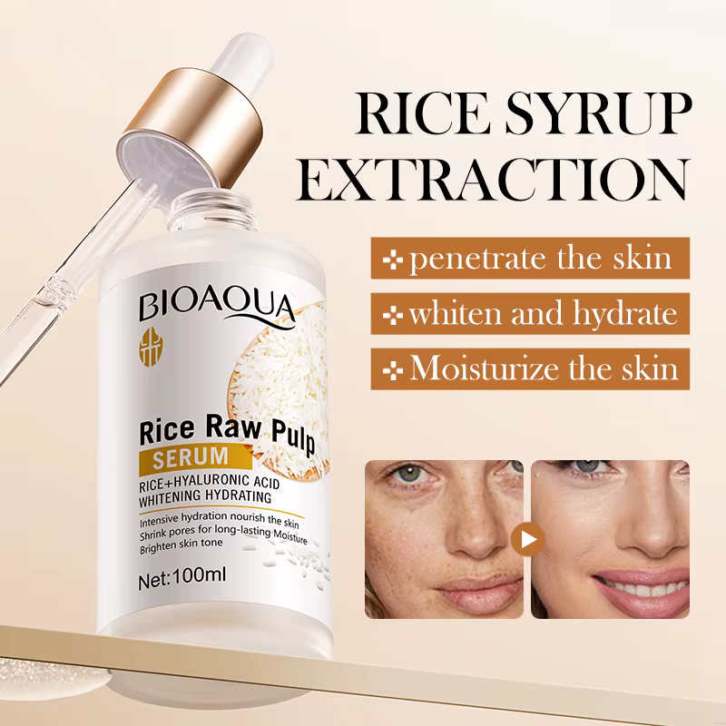 BIOAQUA – sérum pour le visage au riz blanc, hydratant, Anti-rides, Anti-âge, blanchiment, Essence pour le visage, soins pour la peau