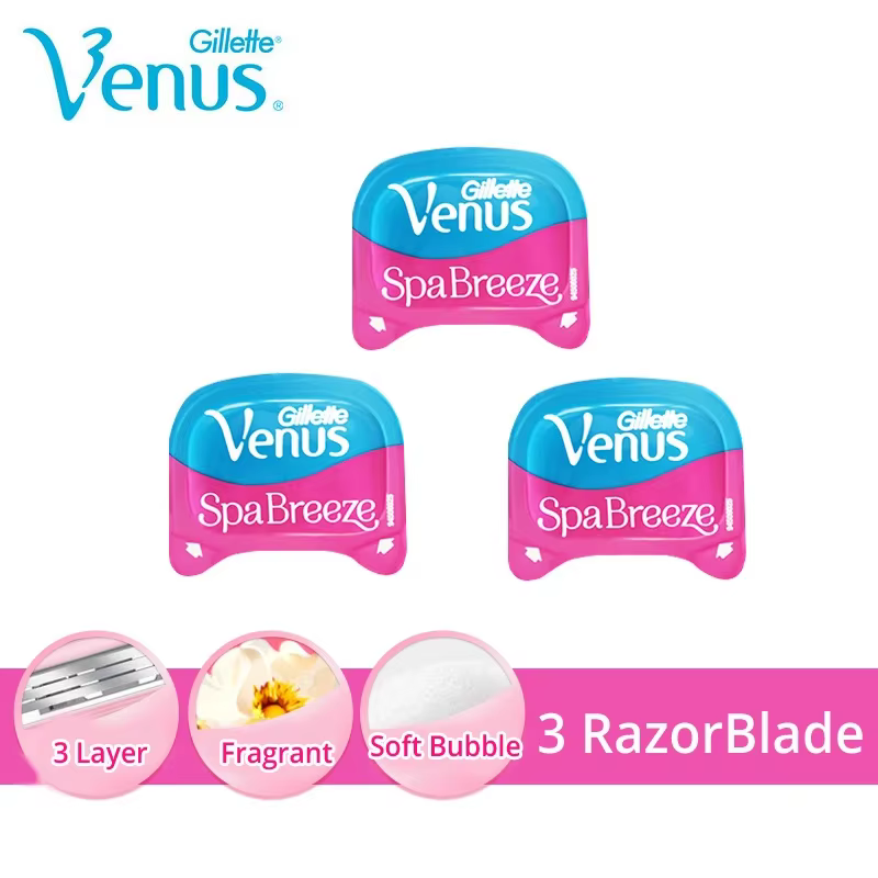 Lames de rasage pour femmes, 3 pièces, rose, Gillette Venus, Spa, pour filles