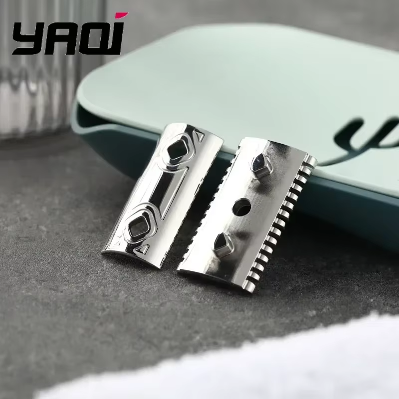Tête de rasoir en acier inoxydable YAQI Harlequin 316, tête de rasoir de sécurité polie en acier inoxydable avec écart de lame de 0.90mm