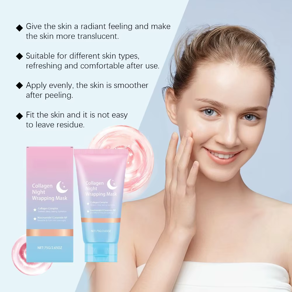 Masque de nuit au collagène, masque peel-off hydratant, raffermissant, éclaircissant la peau, affinant les pores, soin du visage coréen quotidien