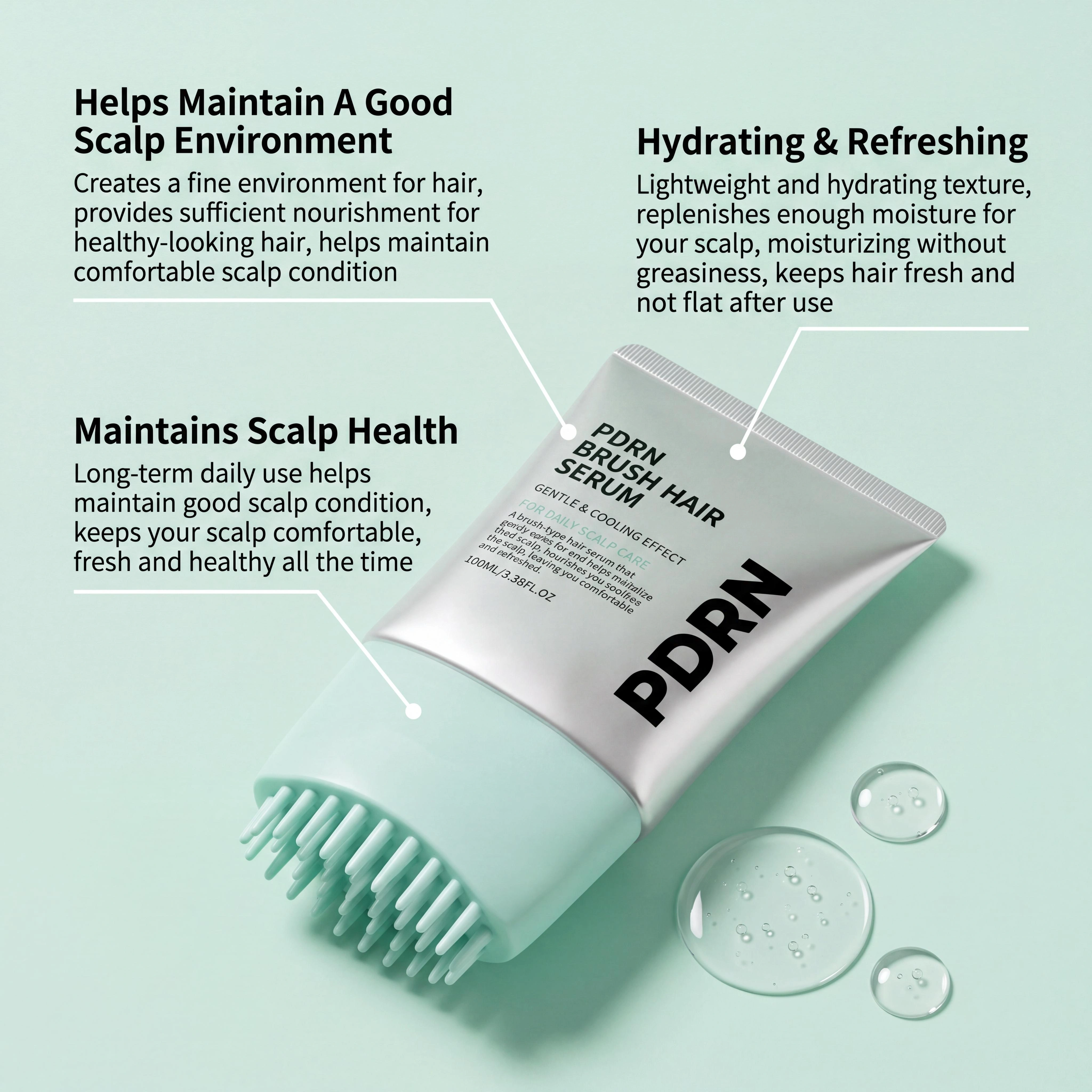 Sérum capillaire PDRN avec brosse intégrée