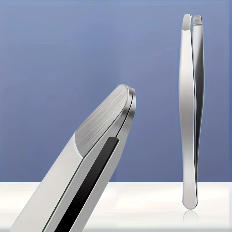 Pince à épiler professionnelle robuste en acier inoxydable pour sourcils et poils du visage avec pointes pointues