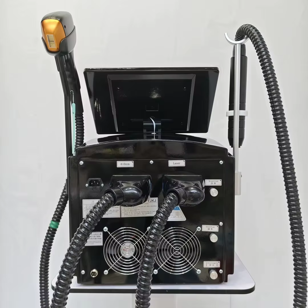 Soprano 2-en-1 titane glace platine Diode 755nm 808nm 1064nm 940nm quatre longueurs d'onde ND:YAG Laser indolore Machine d'épilation