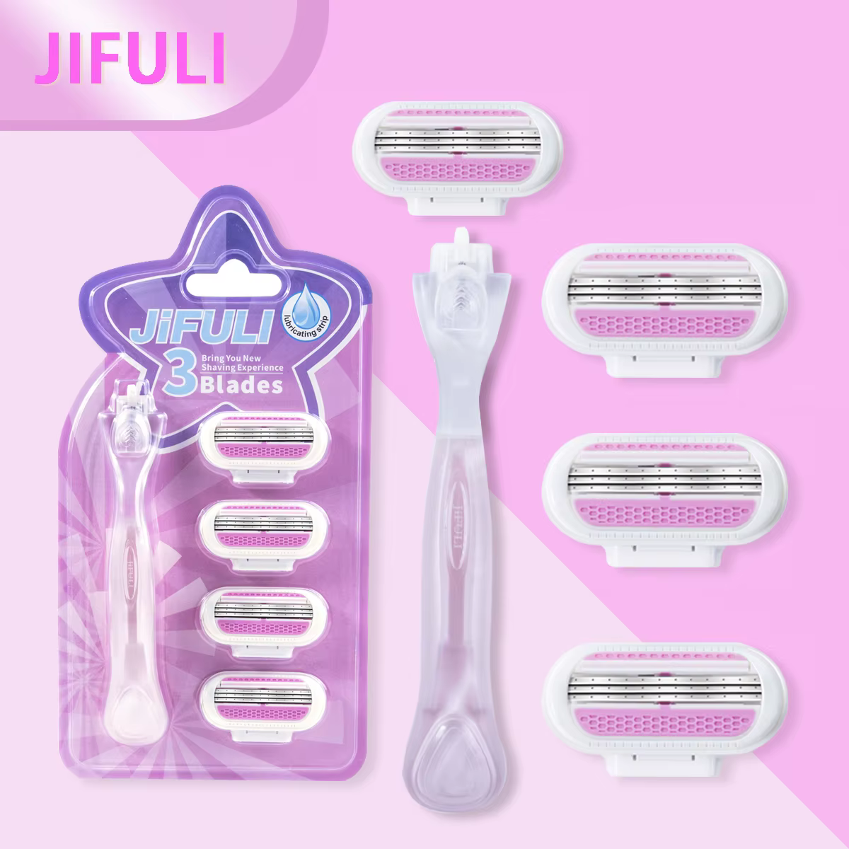JiFULI femmes Bikini manuel sécurité rasoir épilation rasage 3 couches en acier inoxydable lame remplaçable tête