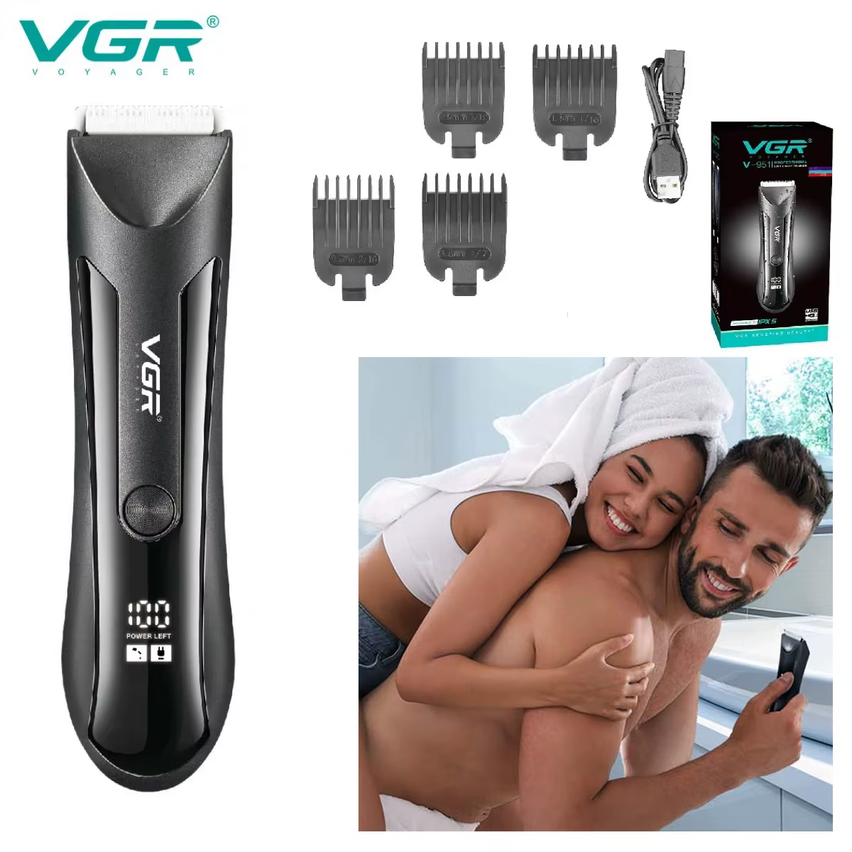 VGR corps tondeuse aine Rechargeable balle rasoir/tondeuse hommes électrique pubien barbe