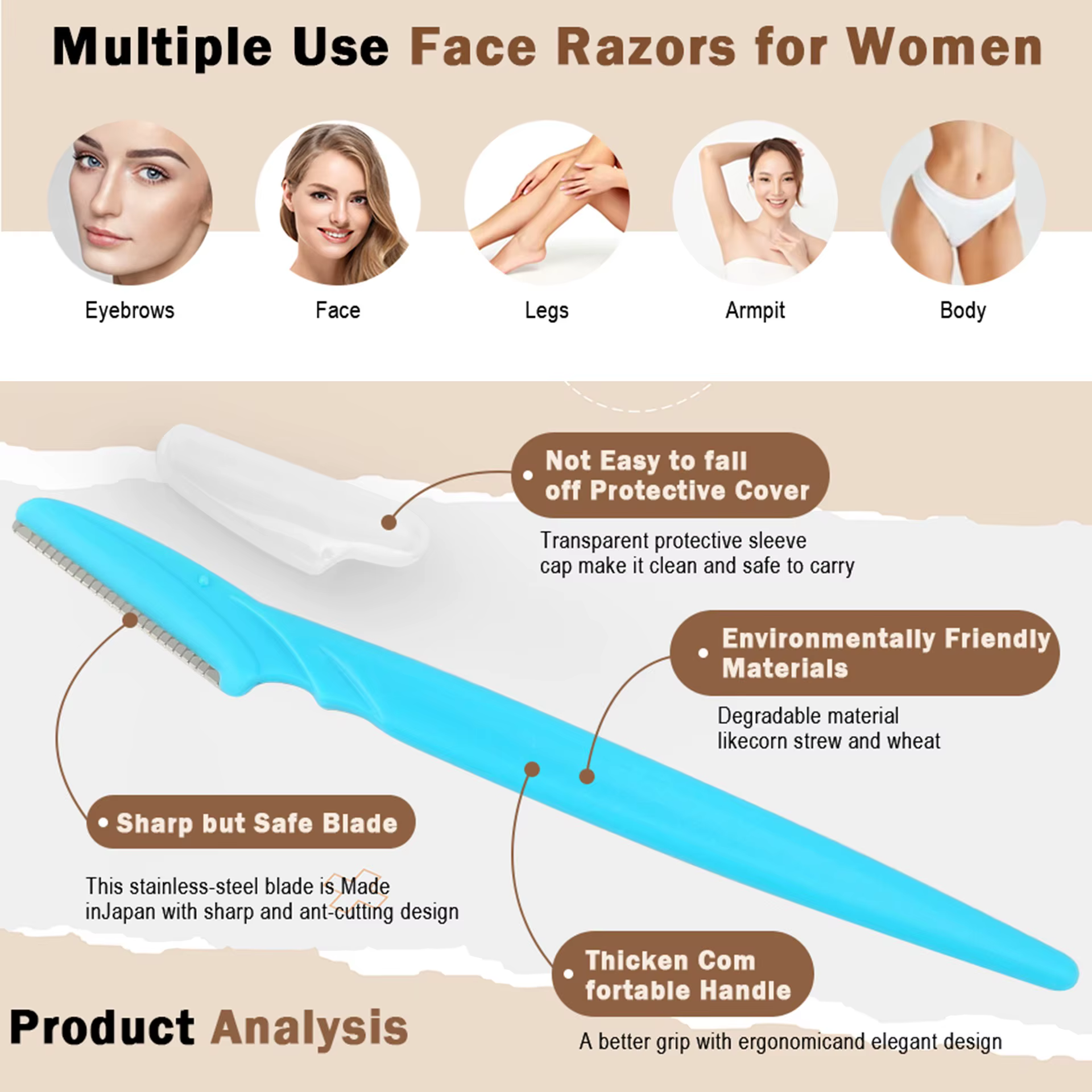10/40 pièces rasoir de sourcils lame de visage rasoir Portable épilation des sourcils épilation sécurité sourcil coupe femme outils de maquillage