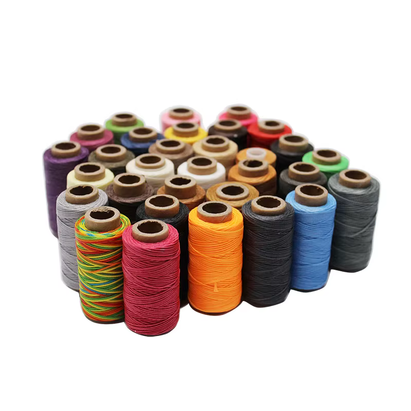 Fil ciré pour cuir 50m 0.8mm noir cassé blanc rouge vert rose marron gris violet Orange bleu abricot