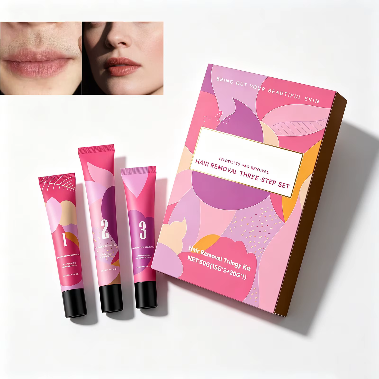 Nouveau Kit Crème Dépilatoire Visage 2026 – Épilateur Doux et Indolore pour Peaux Sensibles avec Gel Apaisant et Lotion Hydratante