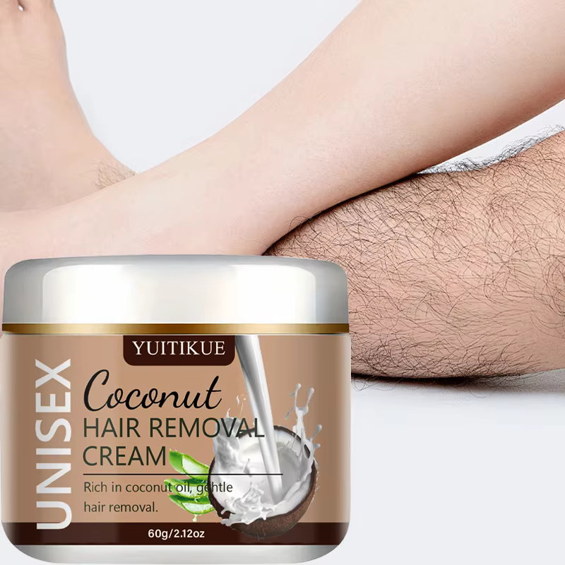 Crème dépilatoire à la noix de coco unisexe YUITIKUE - Dissout les racines des poils