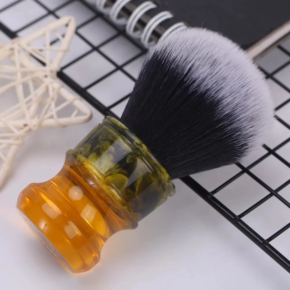 Yaqi 24MM hommes pinceaux de rasage humides Sagrada Familia noir/blanc smoking manche en résine de fibres synthétiques