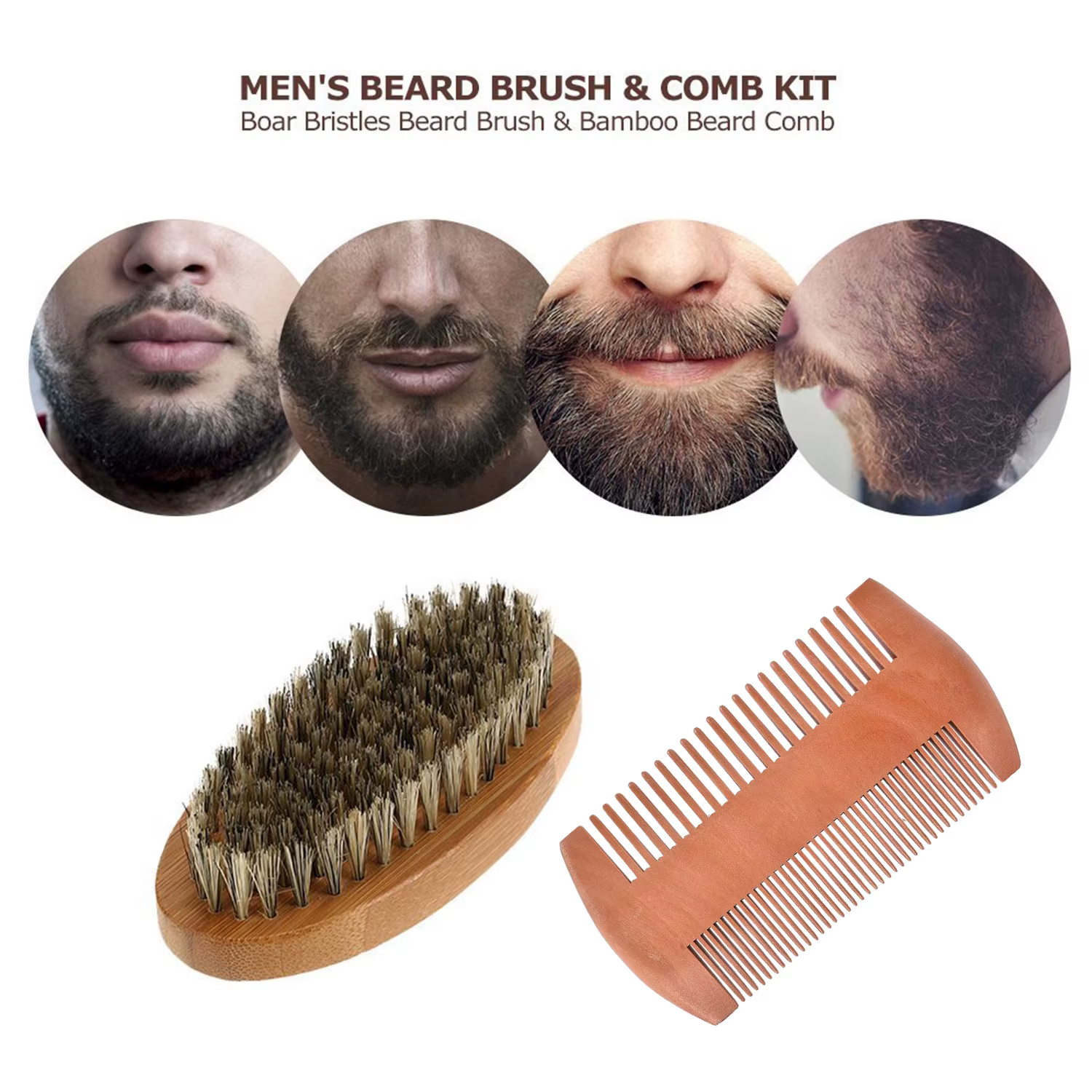 Ensemble de peignes en bambou pour hommes