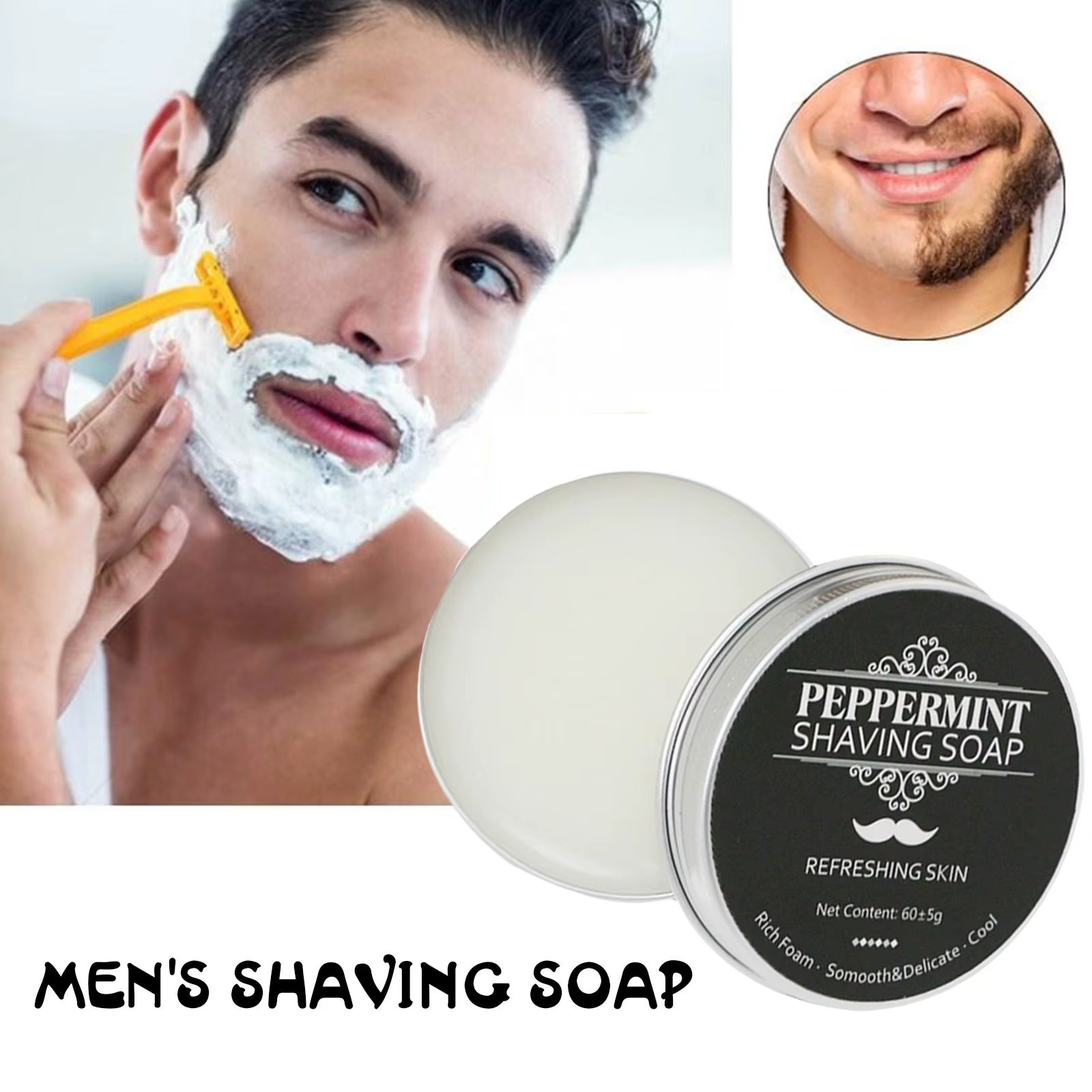 Savon à raser artisanal à texture lisse - Crème