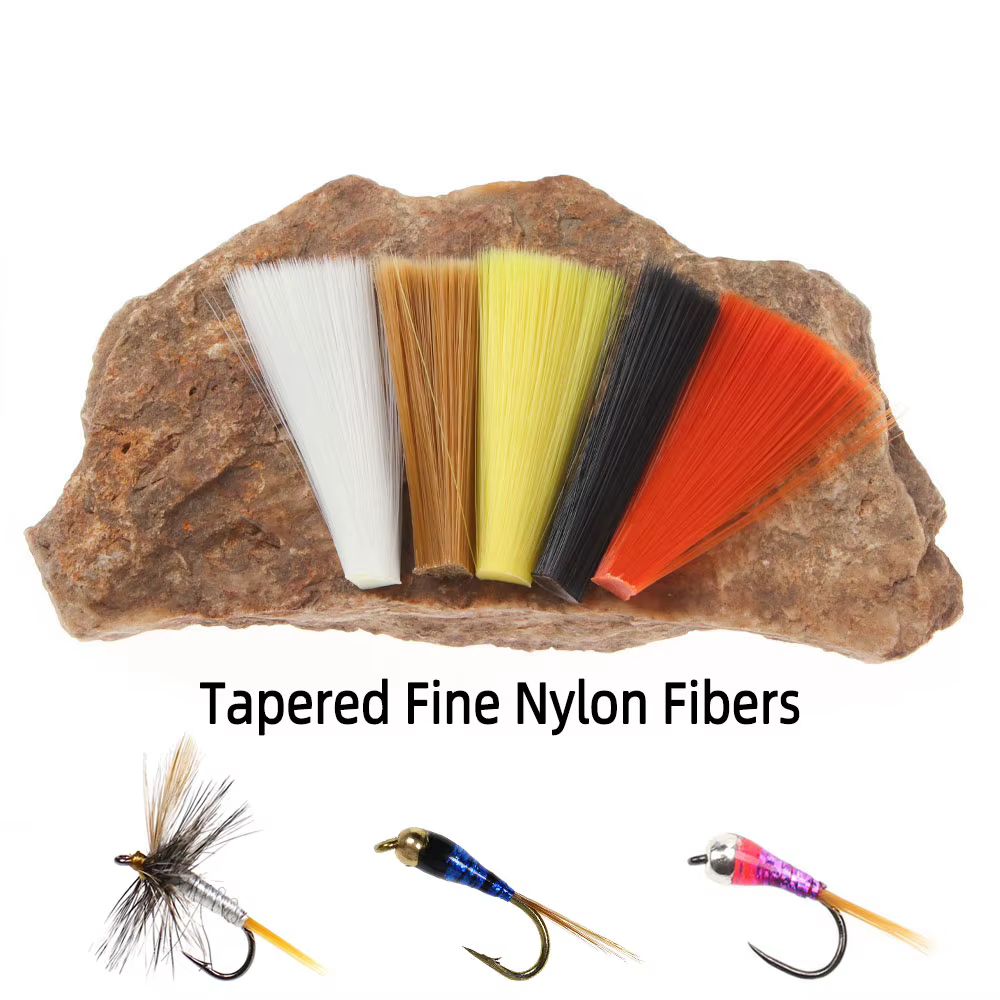 ICERIO Fibres de nylon coniques ultra-fines pour la fabrication de queues de moucherons et de queues de nymphes Perdigon, matériau pour la construction de queues et d'ailes de mouches sèches