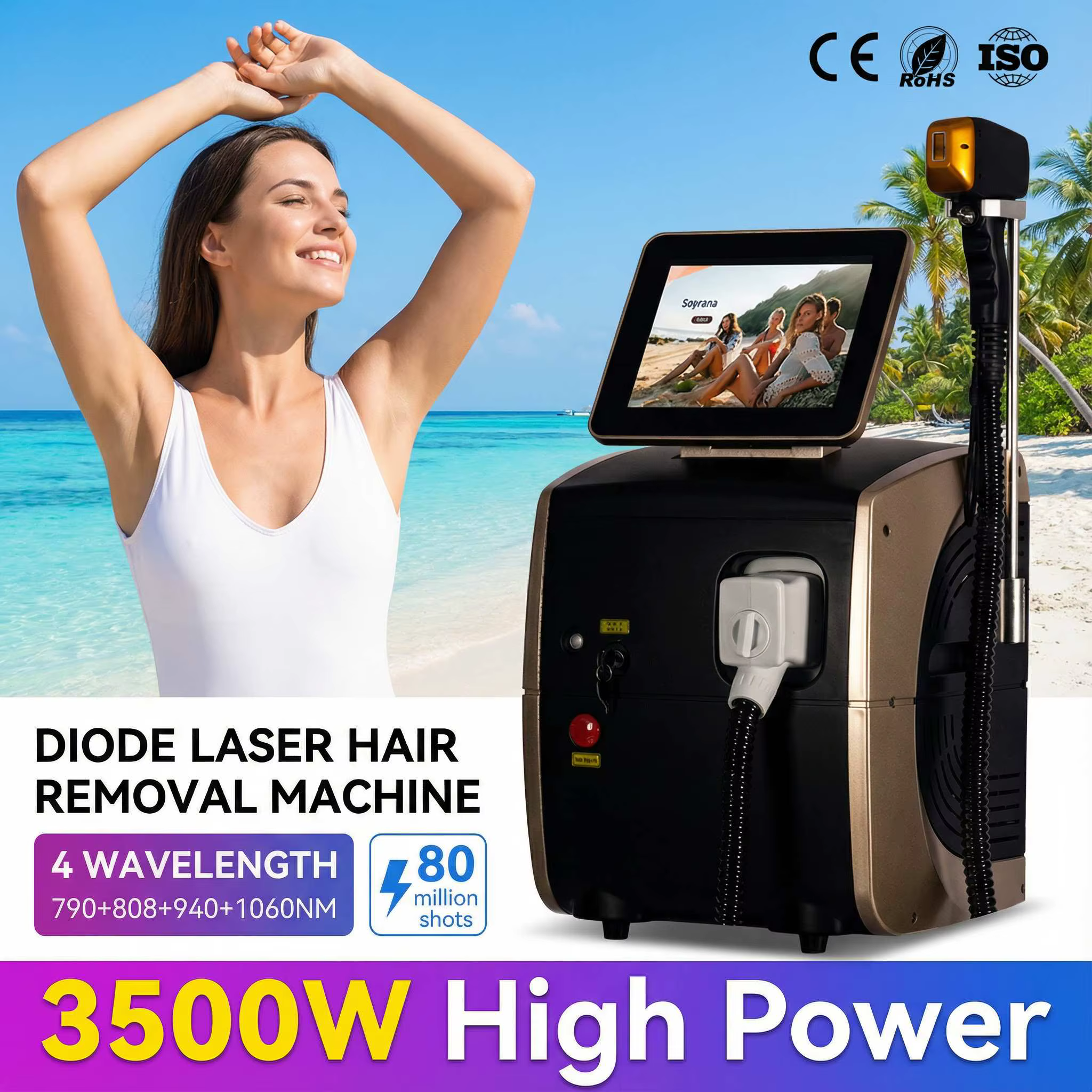 Épilateur Laser professionnel en titane glacé