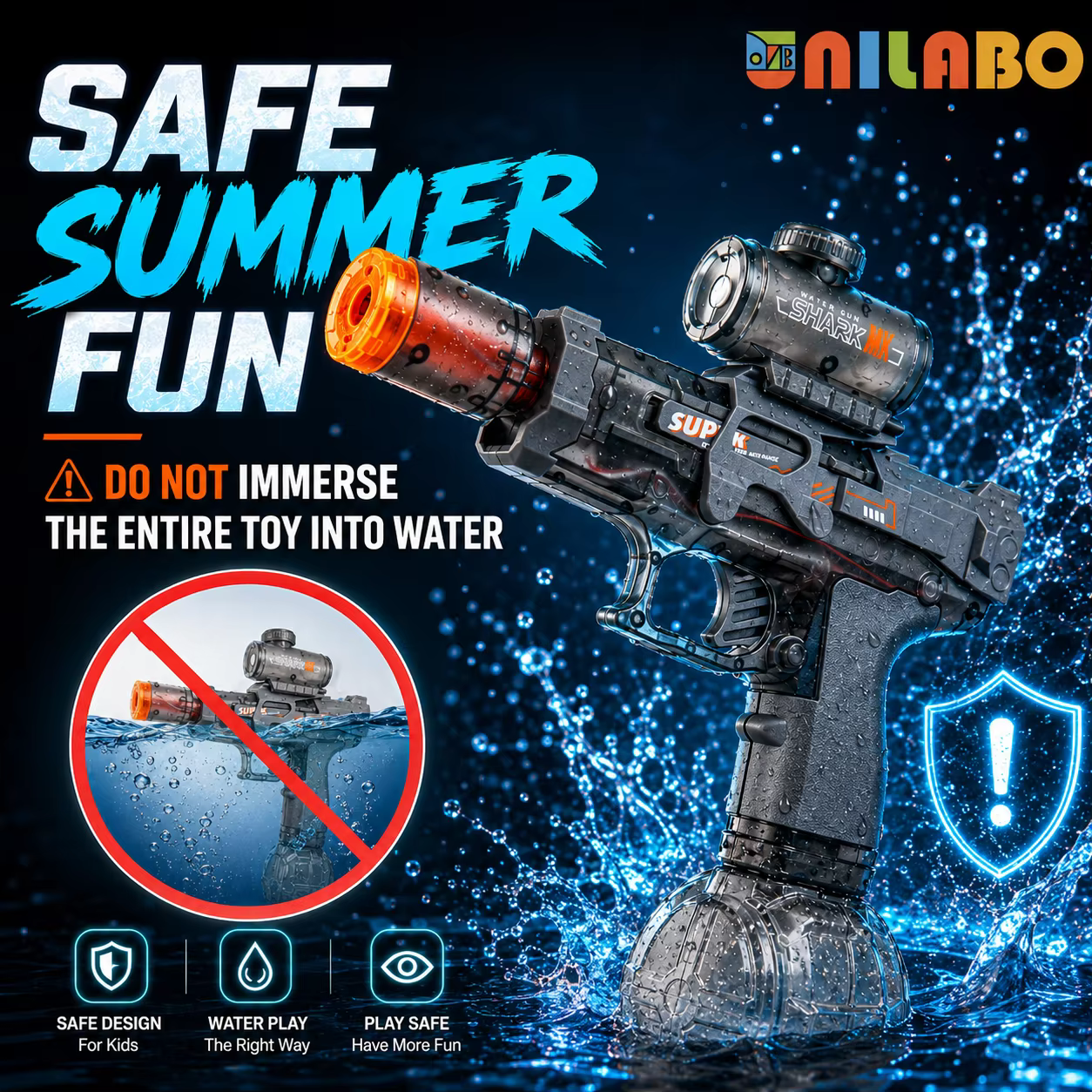 Pistolet à eau électrique, jouet pour enfants, lanceur d'eau automatique rechargeable, pour jeux aquatiques en plein air, piscine et jardin en été