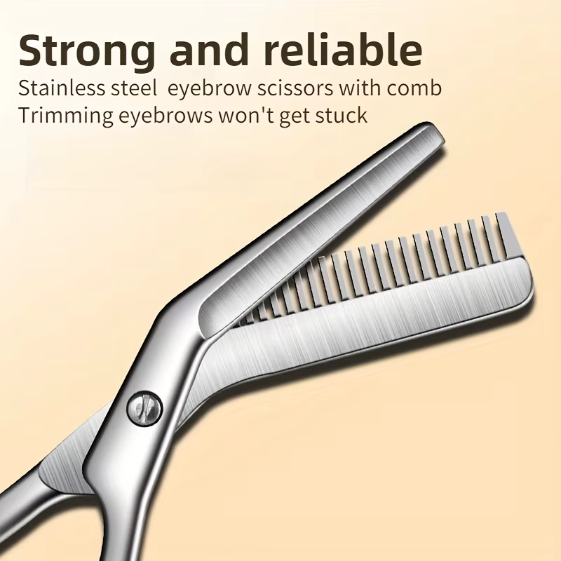Ciseaux à sourcils professionnels en acier inoxydable avec peigne