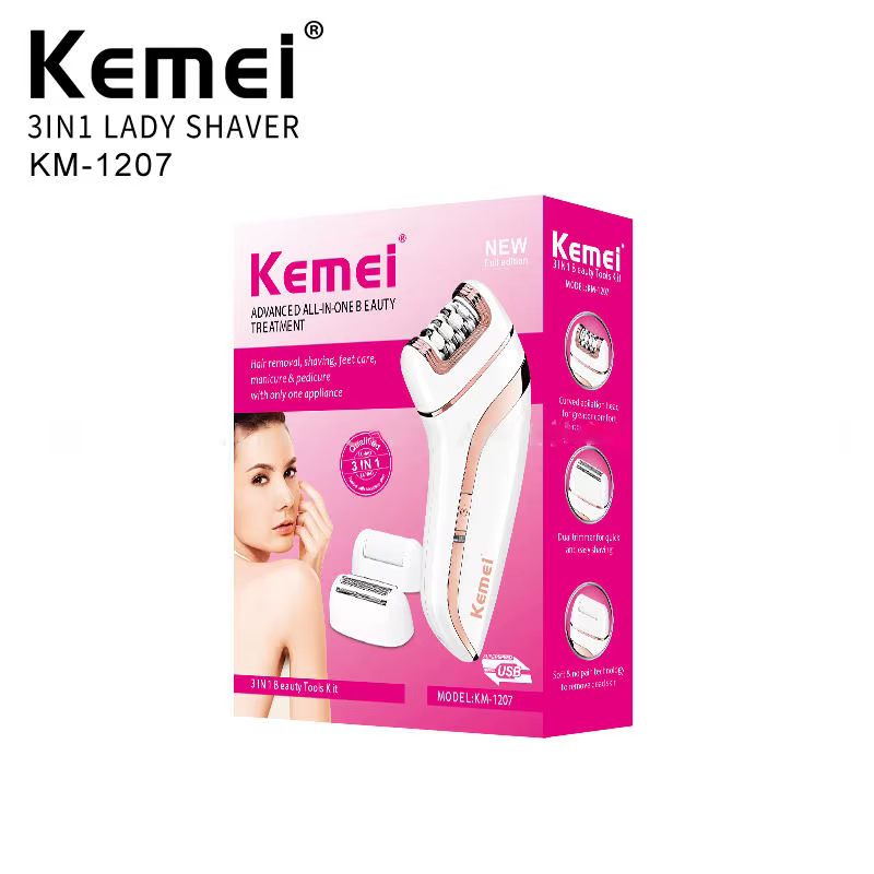 Kemei-Épilateur électrique 3 en 1