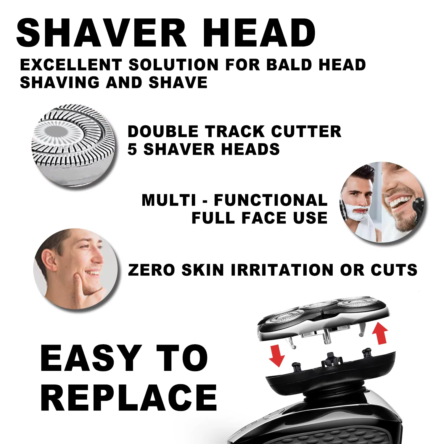 Têtes de rechange compatibles avec le rasoir électrique Remington Balder Pro Head Shaver XR7000 et XR1500 XR1501