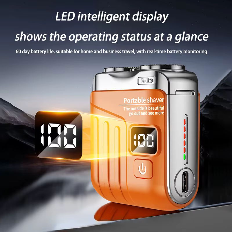 Nouveau rasoir électrique intelligent mini à double lame avec écran numérique