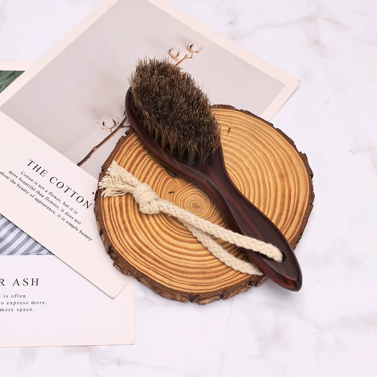 Professionnel barbier rasage barbe brosse cheveux Duster brosses crin Salon visage moustache propre